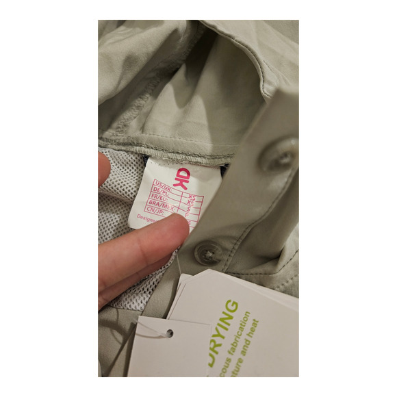 DK XS Long Sleeve Light Gray Button Up Hooded Jacket - Picture 3 of 9